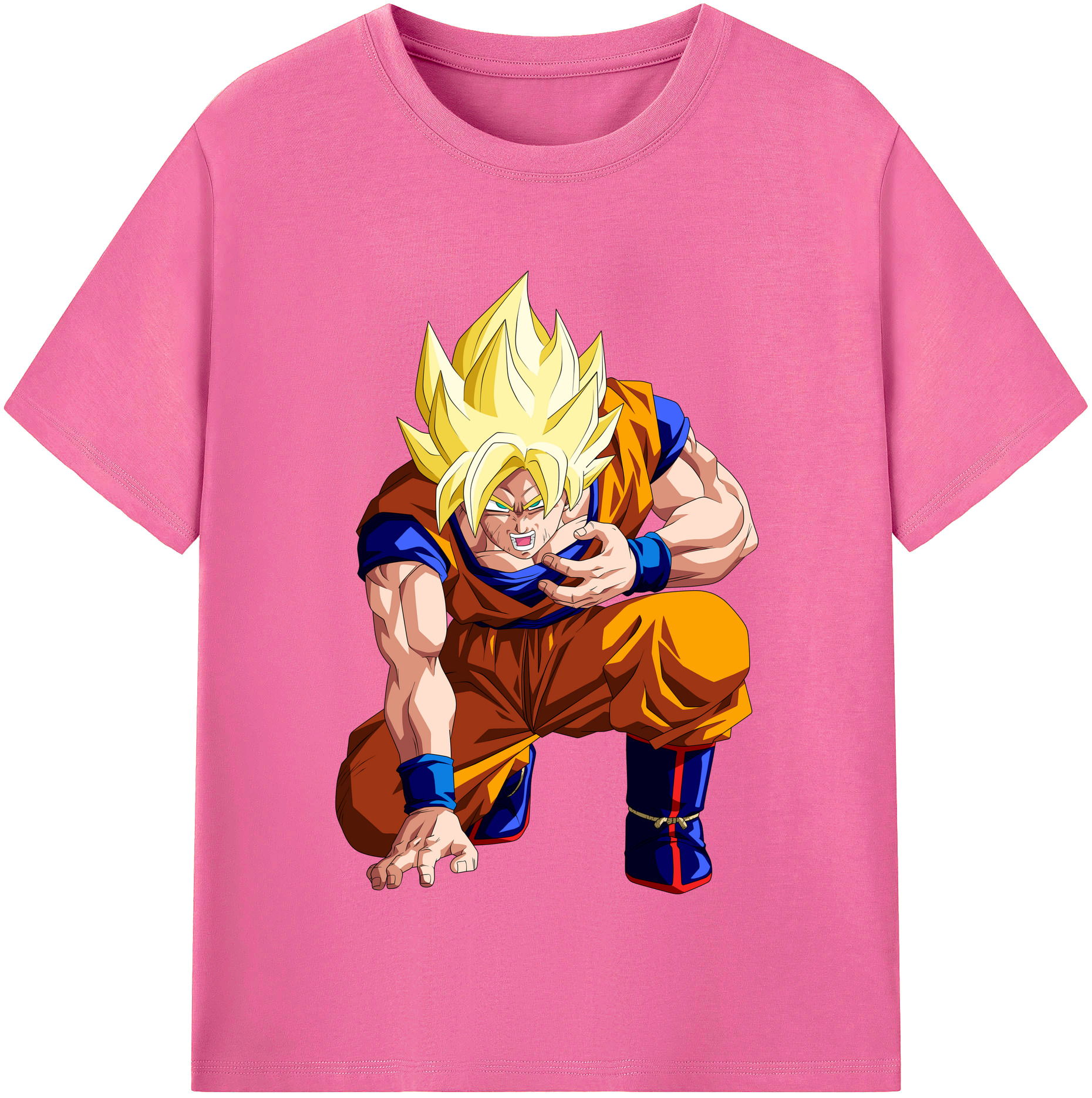 （画像用） ドラゴンボール 孫悟空（そん ごくう）Son Goku カカロット DRAGON BALL Kakarotto レディースカジュアルプリントTシャツ（綿100％）